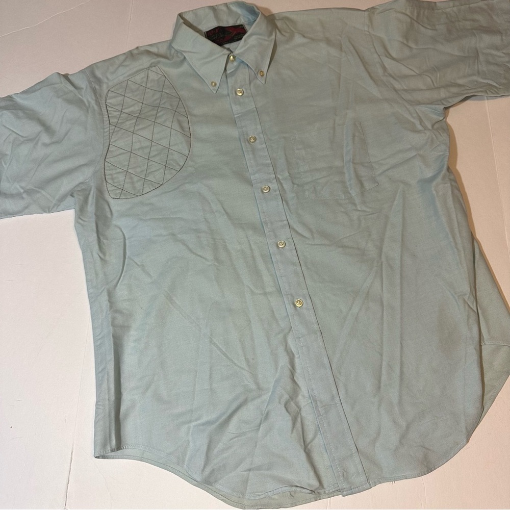 Vintage 60s 10-X Sport Clothing Button Down Shirt Blue Hunting